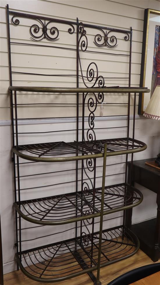 A 19th century French brass mounted iron bakers rack Approx. H.220cm